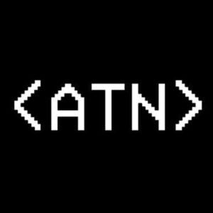 Archi-Tech Network logo in pixelated white font with coding brackets on a black background.