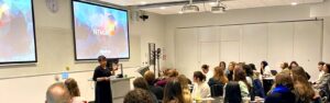 Ishwariya Rajamohan speaking at a RIBA event at Salford University