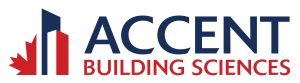 Professional logo design for Accent Building Sciences, featuring modern architectural elements in vibrant colours.