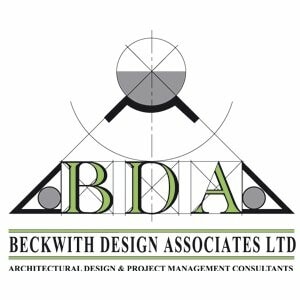 Beckwith Design Associates Ltd logo featuring compass, BDA initials, and architectural elements.