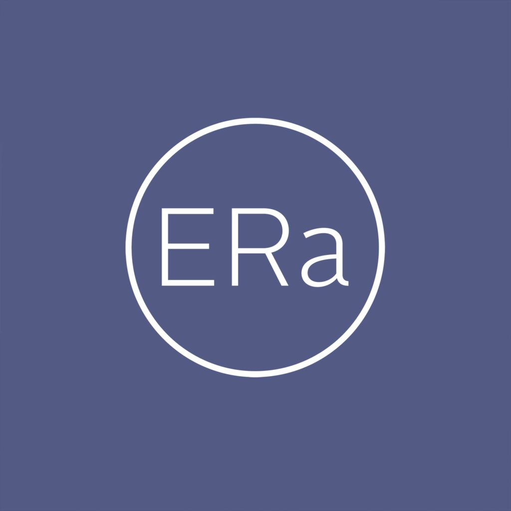 Modern graphic design with ERa text on muted purple background.