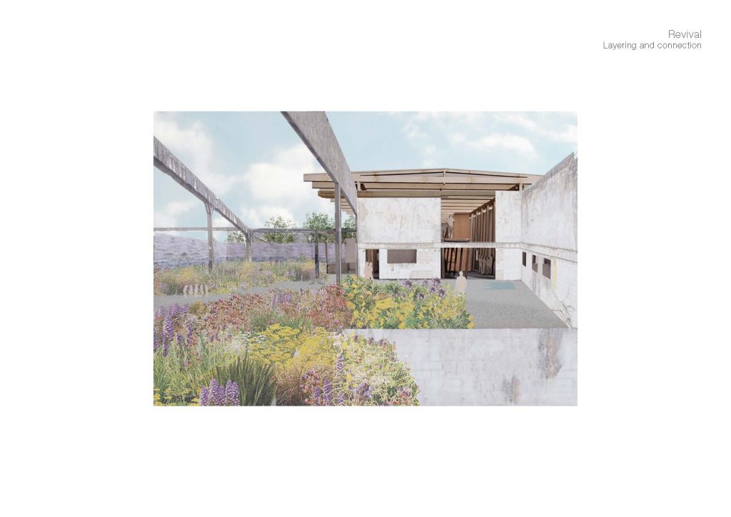 Modern architecture harmoniously blends with vibrant nature, showcasing sustainable design and tranquil beauty.