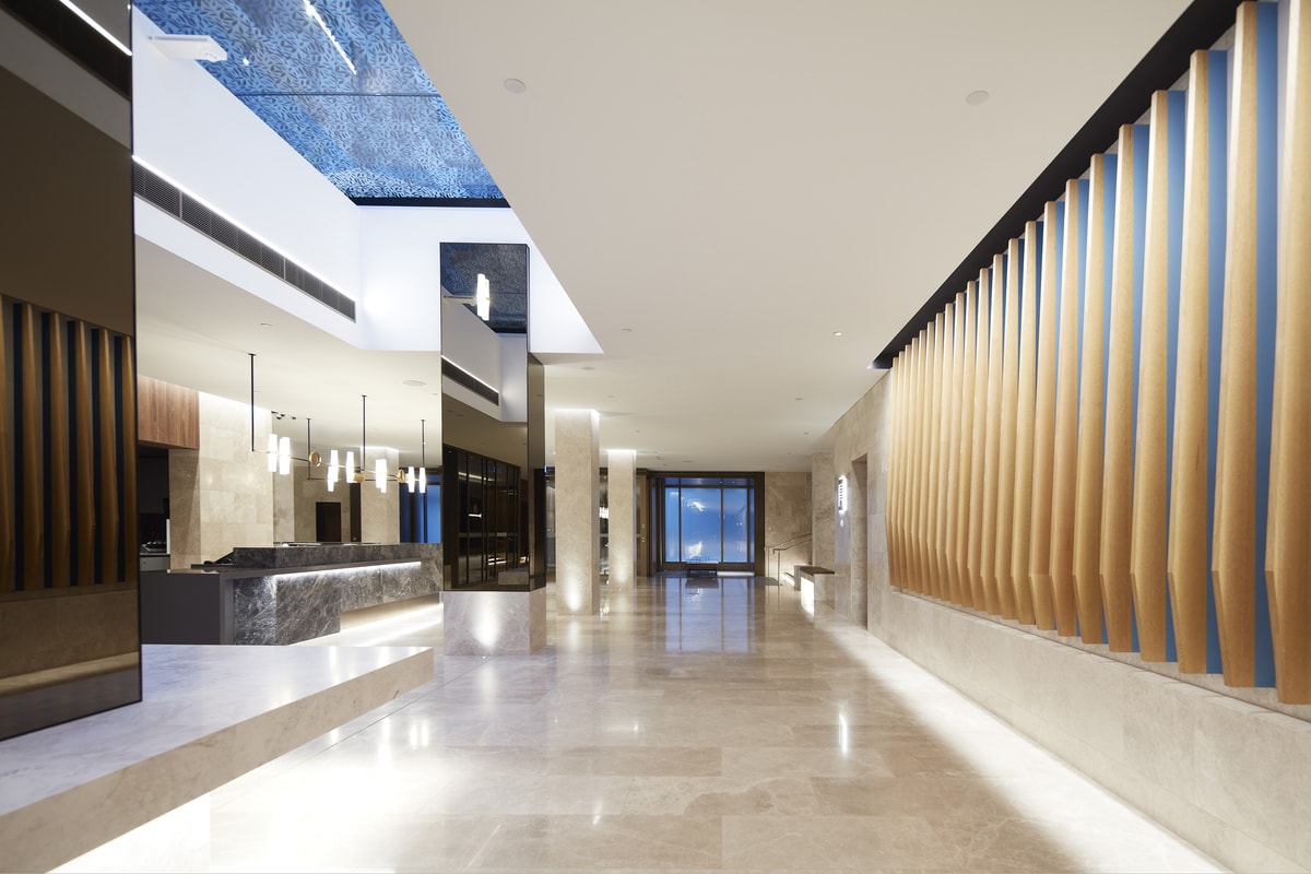 Parmelia Hilton lobby interior by COX Architecture