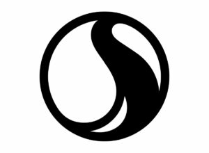 Black and white circular logo with an abstract wave design, representing Stantec.